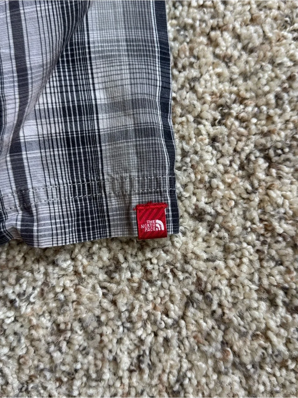 The North Face Shirt Men’s Grey Pearl Snap Short Sleeve Button-Up Check Plaid M